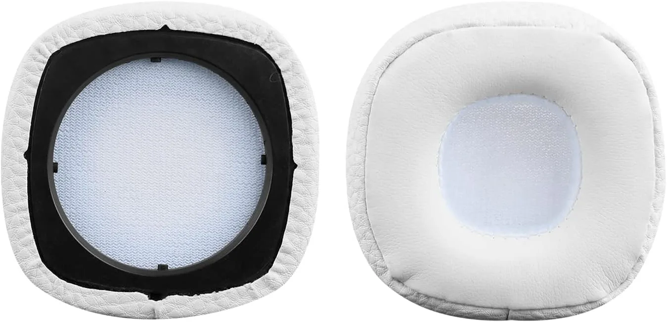 Geekria Replacement Ear Pads for Marshall Major III Wired, Major III Bluetooth Wireless, MID ANC Headphones Ear Cushions, Repair Parts (White)