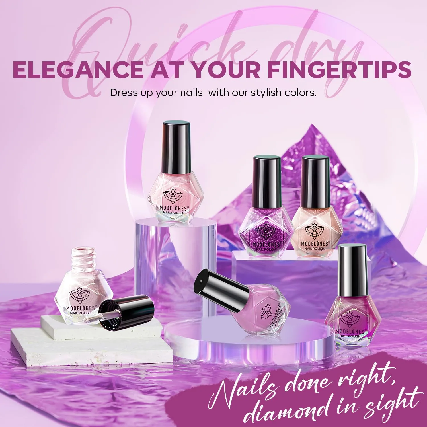 modelones Purple Nail Polish, 6 Colors Fall Nude Pink Nail Polish Set