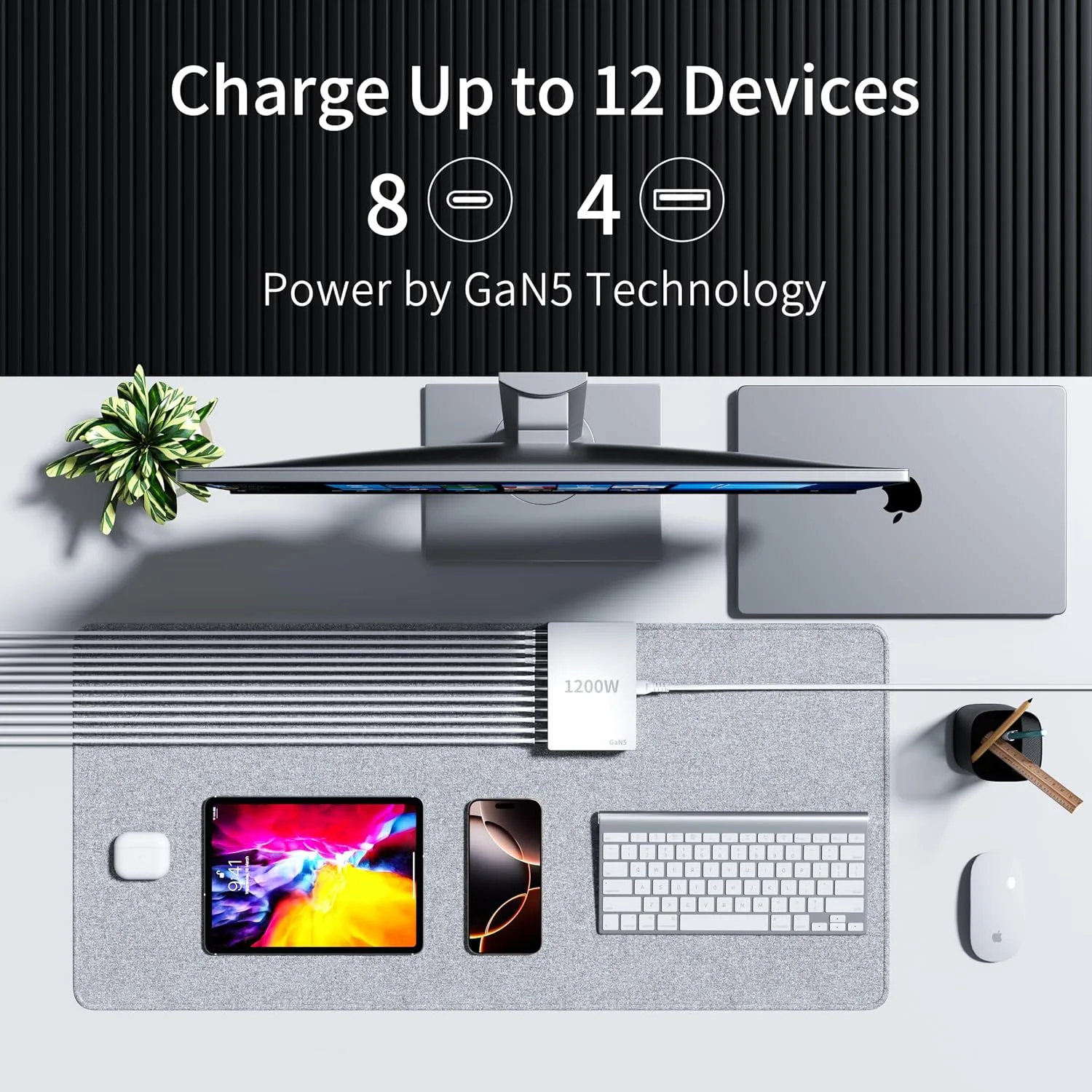 1200W USB C Charger Block.Fast MacBook Pro Charger Charging Station 12 Port 140W PD PPS AVS HUB for All iPhone 17 Pro Max/17 Air/16 SE/Samsung Galaxy 25/ MacBook Pro/Air/iPad Pro/240W Cable