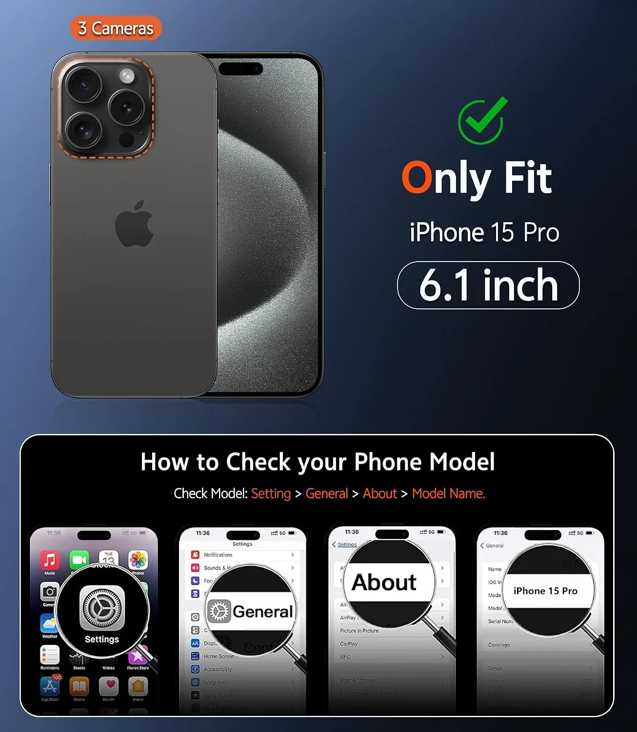 FNTCASE for iPhone 15 Pro Case Compatible with Magsafe Clear Phonecase