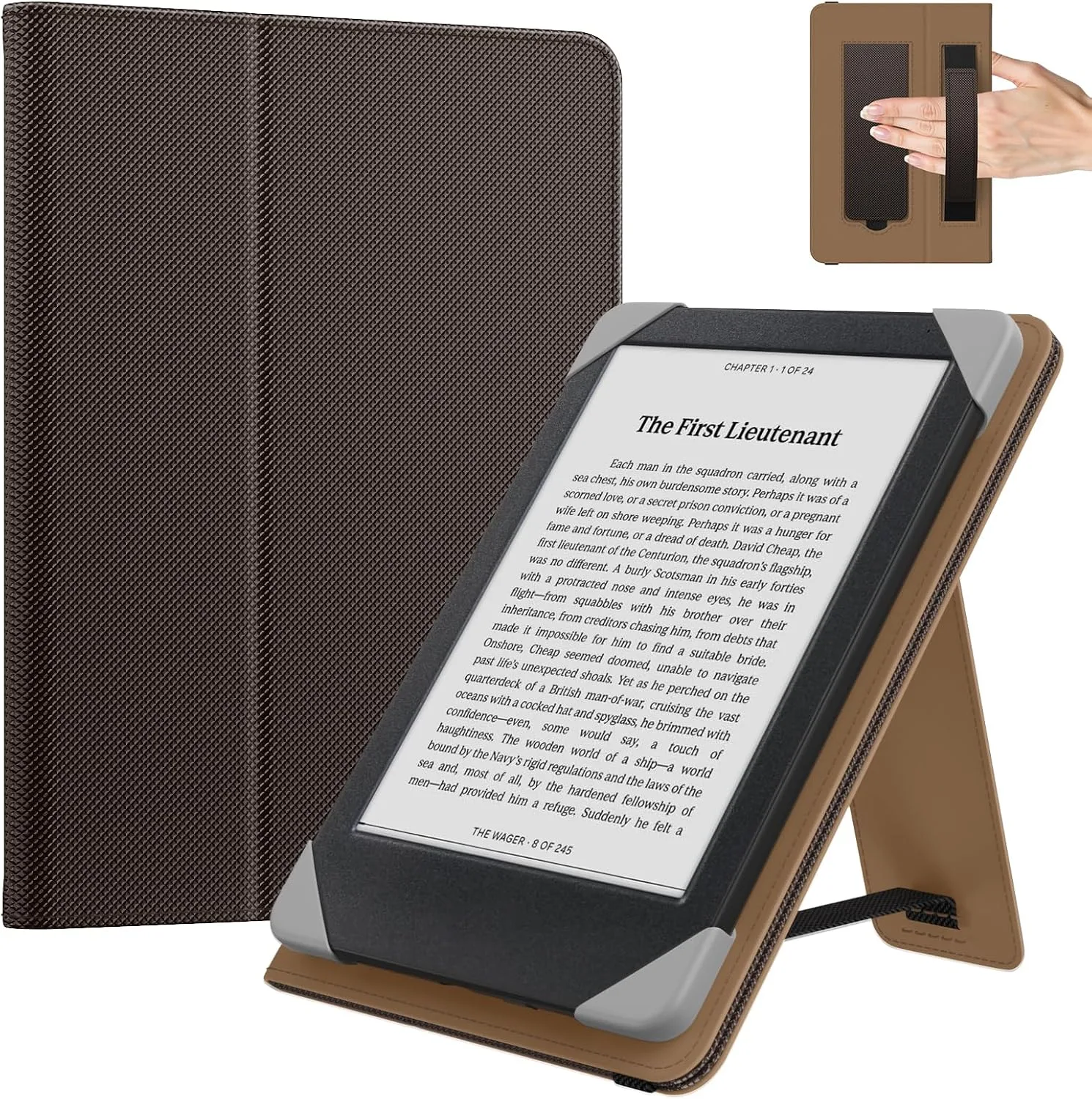 Funda universal MoKo para Kindle y tablets de 6 pulgadas color Café Oscuro