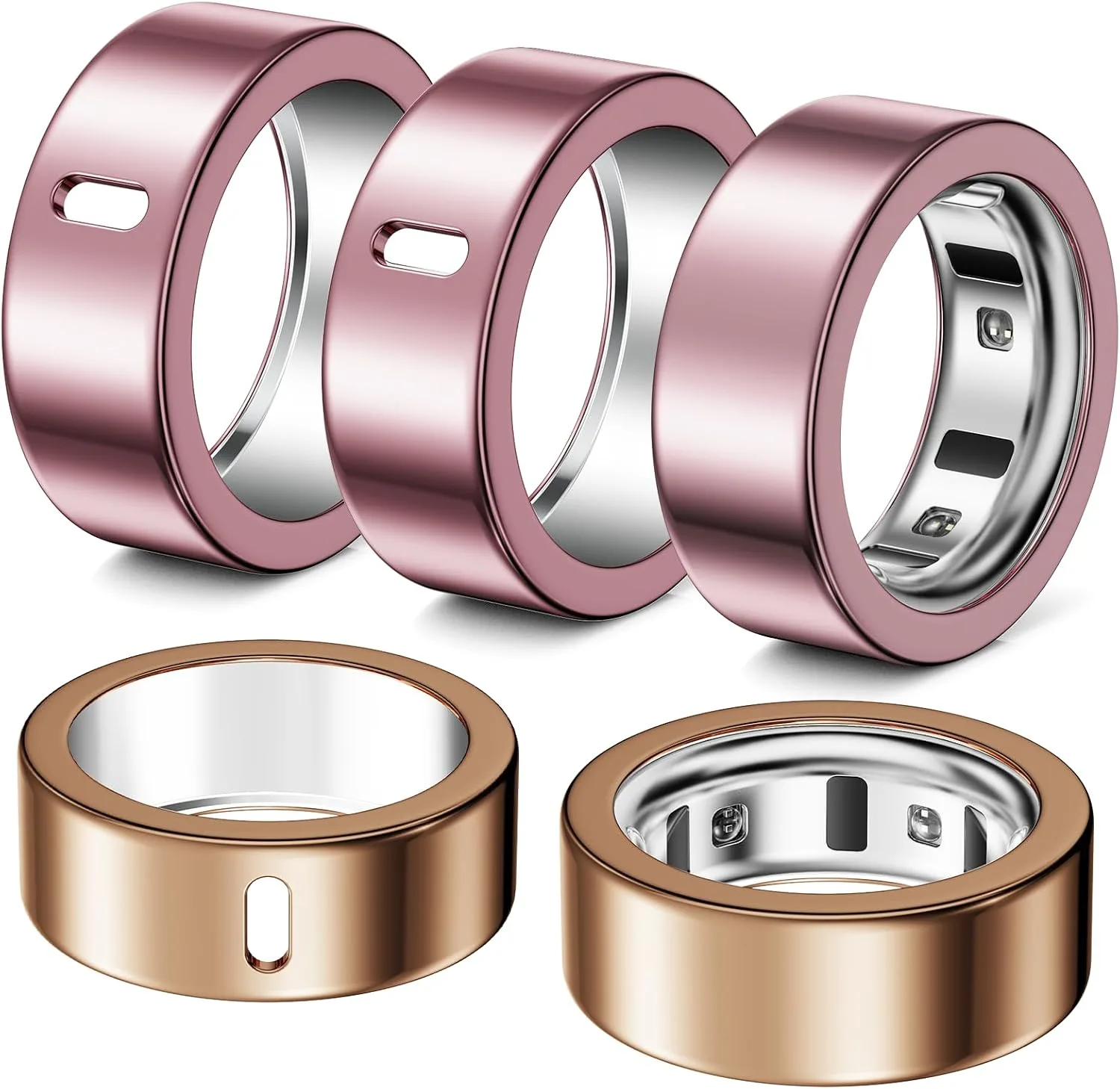 Set 5 fundas para anillo Hexasider compatible con Oura Ring 3 y 4 talla 8