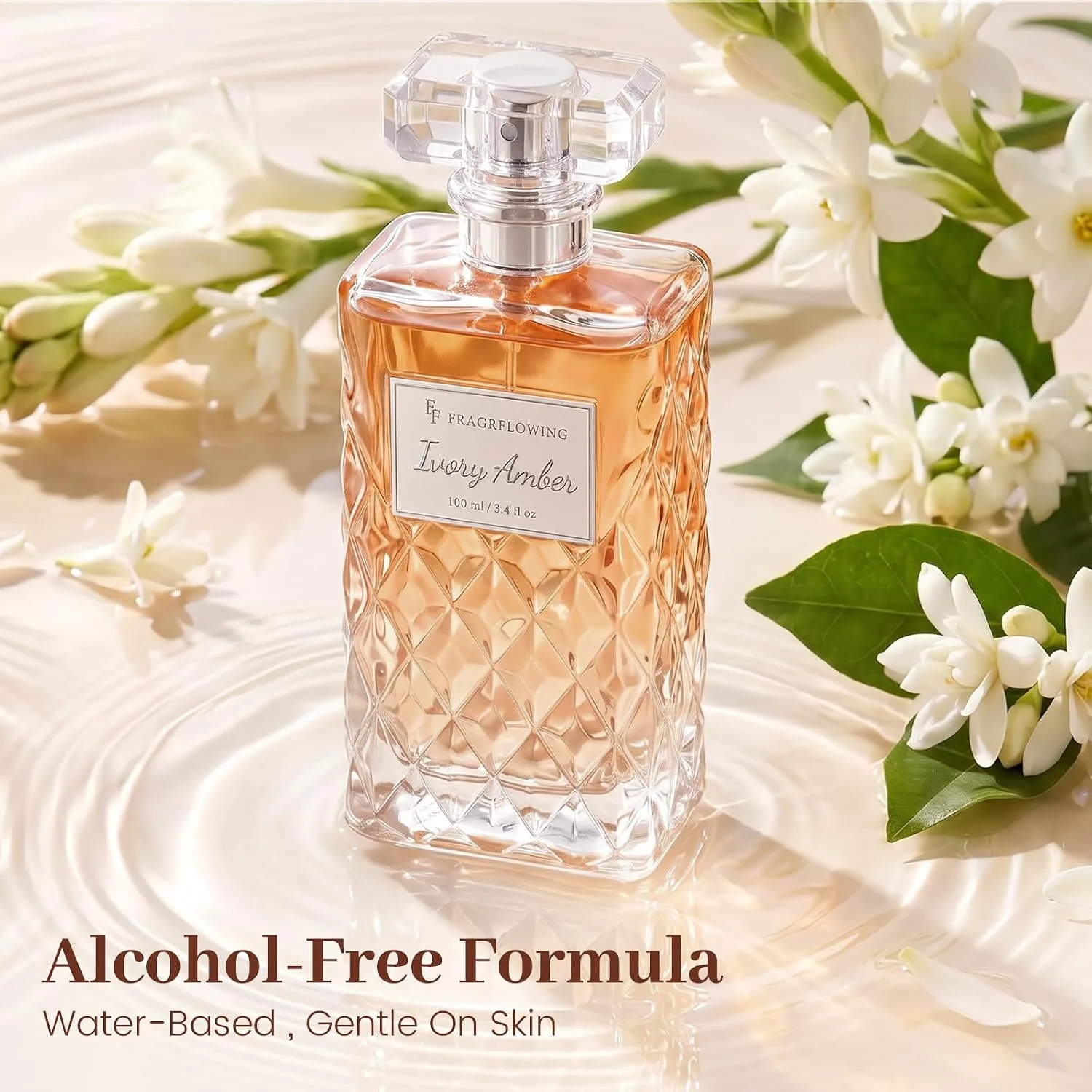 FF FRAGRFLOWING Perfume for Women, Long-Lasting Floral Fragrance, 3.4 Fl Oz