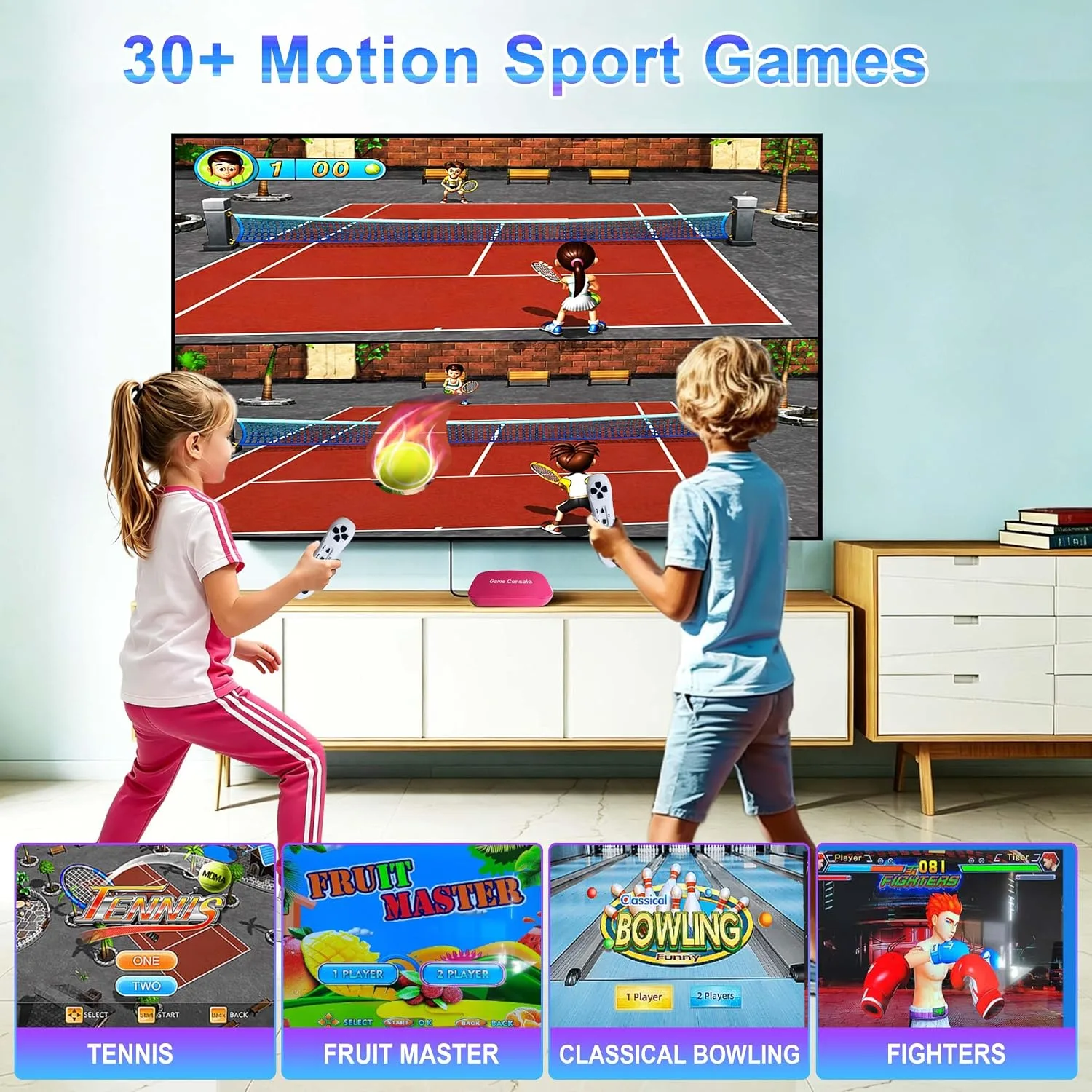 TV Game for Kids with 100+ Video Games,indoor Game System for kids,Red