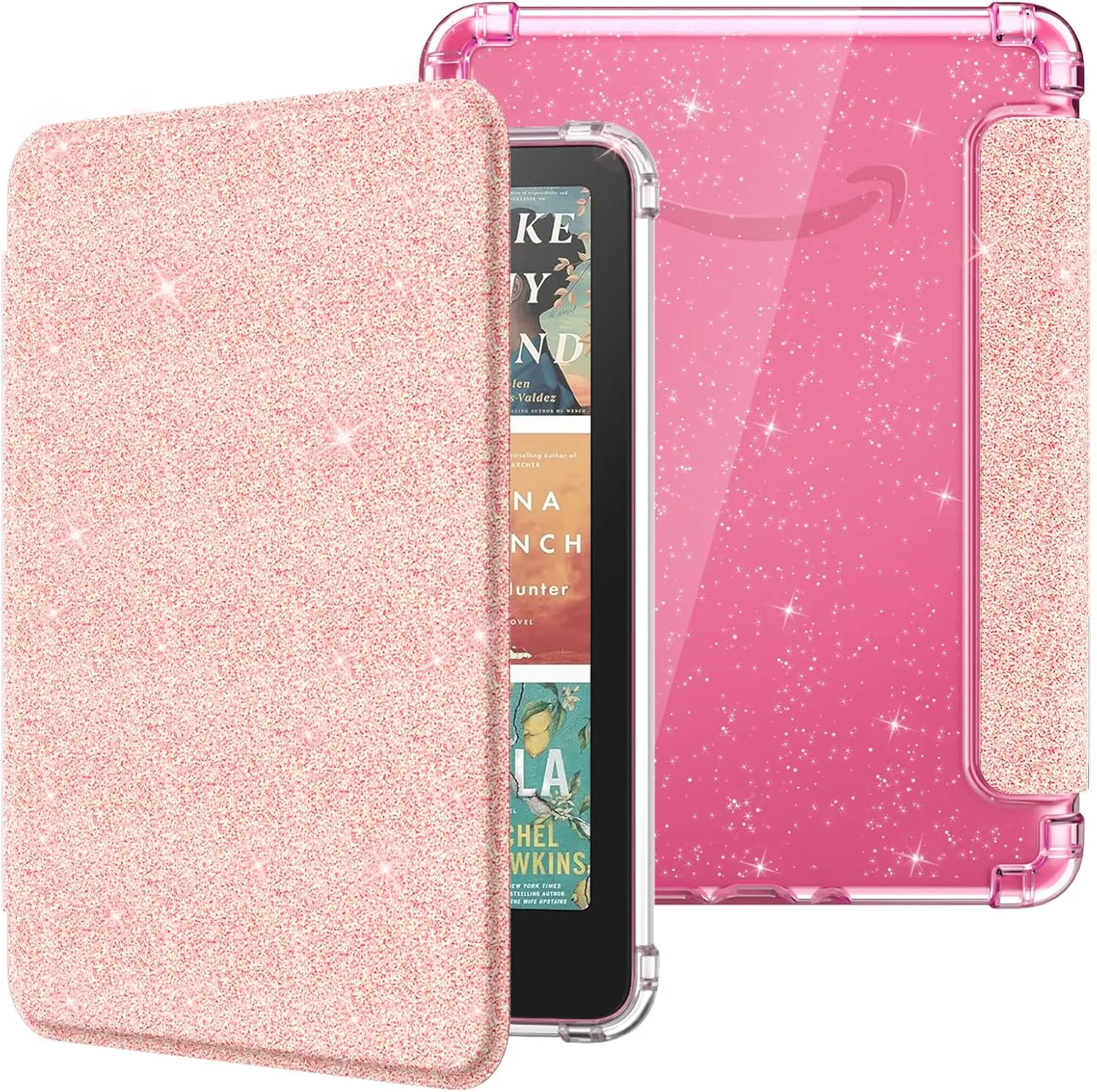 MoKo Case for 7" Kindle Paperwhite 12th Gen & Colorsoft, Glitter Light Pink