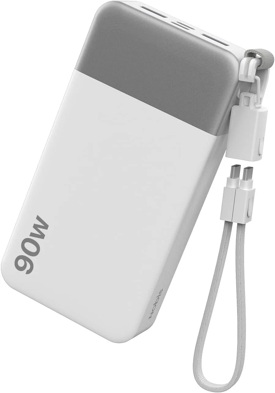 NOBIS Portable Charger 20000mAh 90W Power Bank w/Detachable Cable