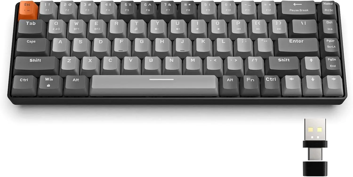 Teclado Gamer Magic-refiner RK68 Compacto 68 Teclas Inalámbrico Mecánico