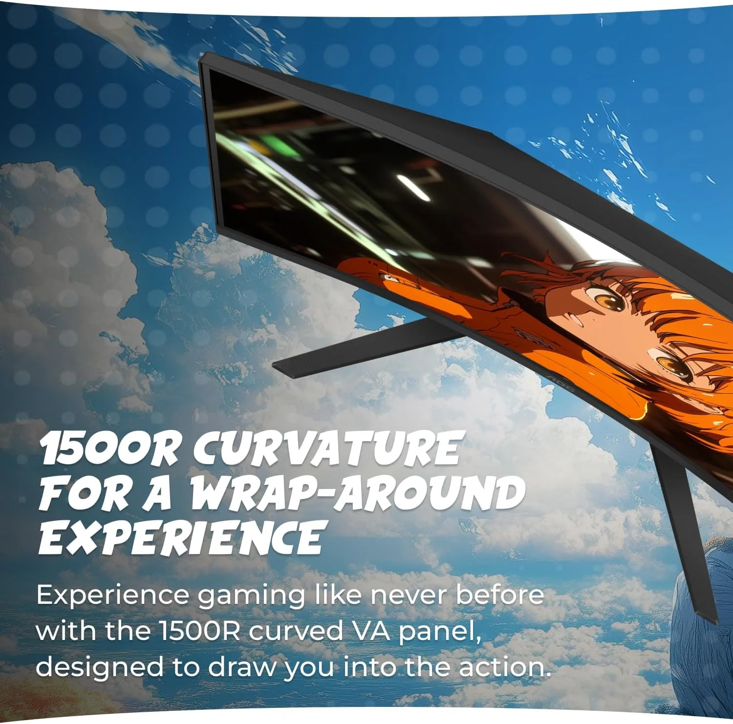 AOC 32 Inch Curved Gaming Monitor 2K QHD 180Hz VA 0.5ms HDR, CQ32G4VE