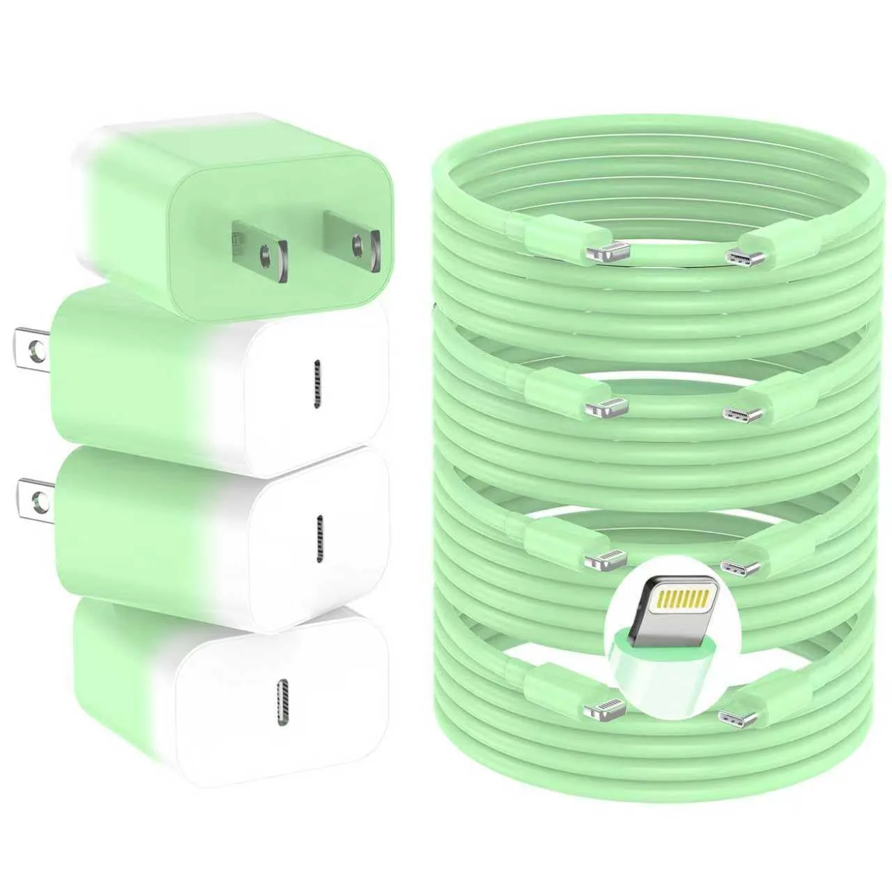 iPhone Charger Fast Charger,USB C Charger 4 Pack, 6FT Lightning Cable