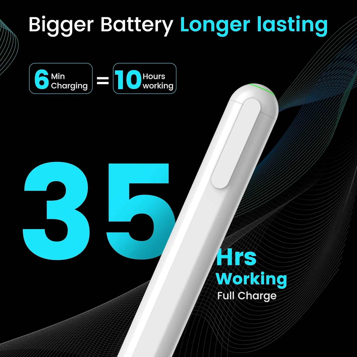 Stylus Pen for iPad 2026-2018, 35H Long Battery, Palm Rejection, Magnetic