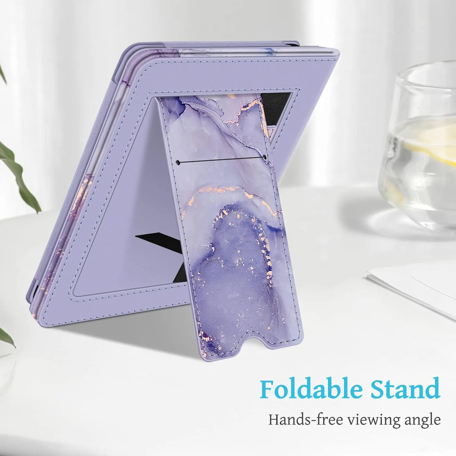 Fintie Stand Case for 6" Kindle 11th Generation 2024/2022, Lilac Marble