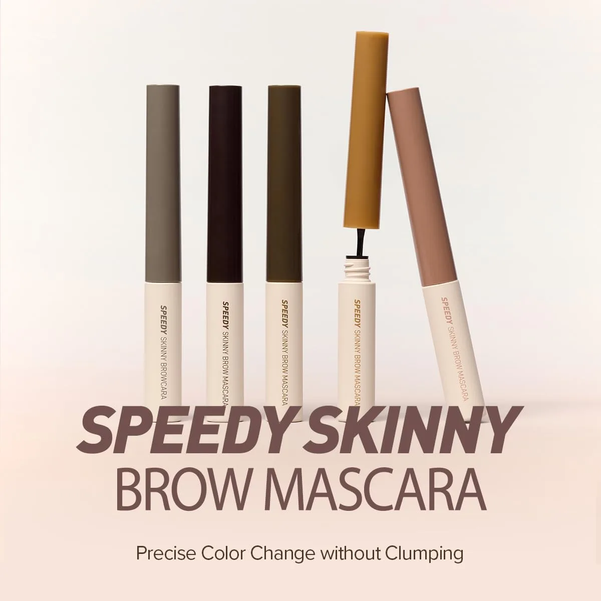 PERIPERA Speedy Skinny Brow Mascara (04 ASH BROWN), Tinted Eyebrow Mascara with Slim Precision Brush, Clump-Free Natural Brows, K Beauty, Korean Makeup