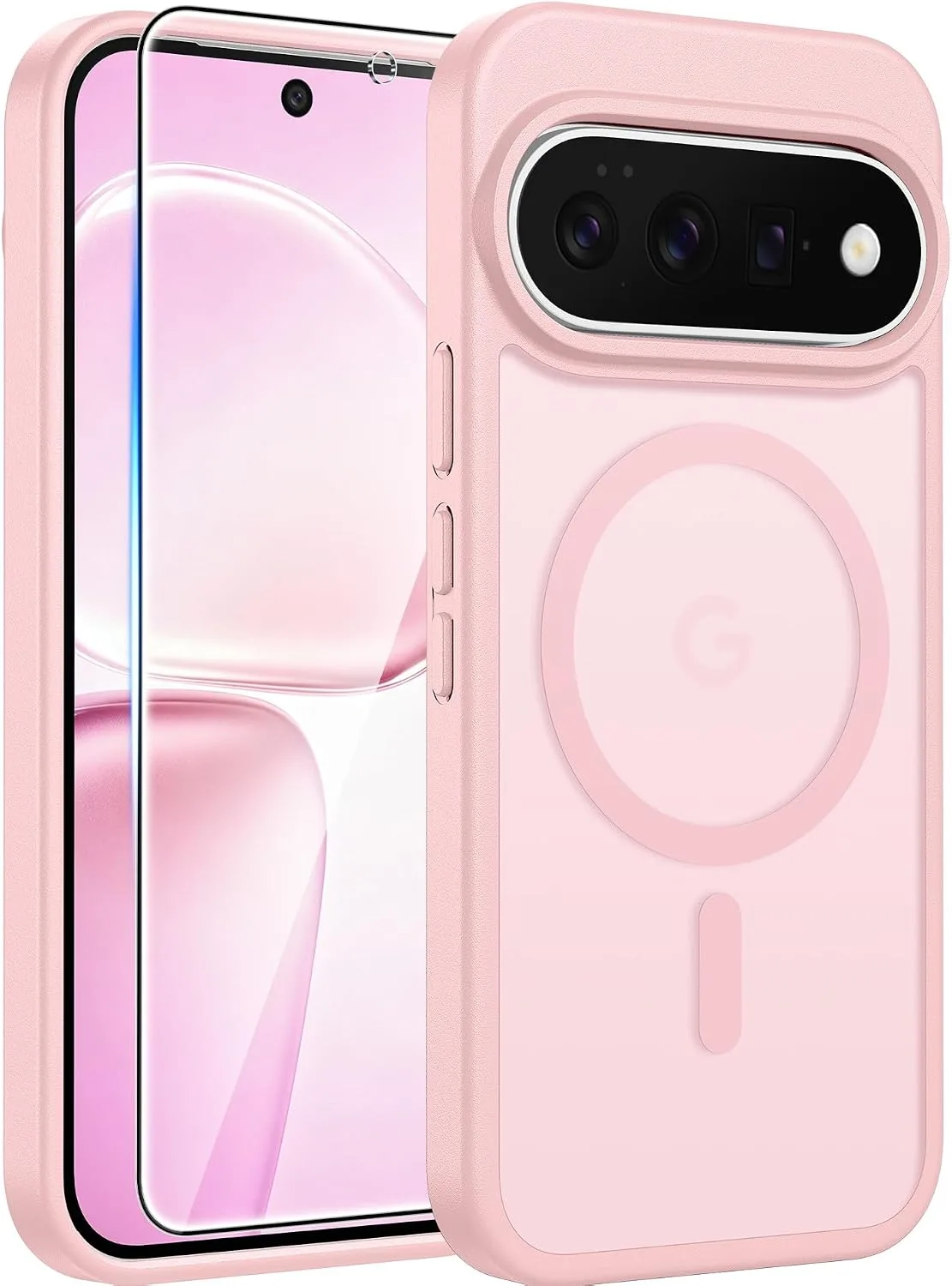Carcasa Fntcase para Google Pixel 11 Pro XL Rosa Claro compatible con MagSafe