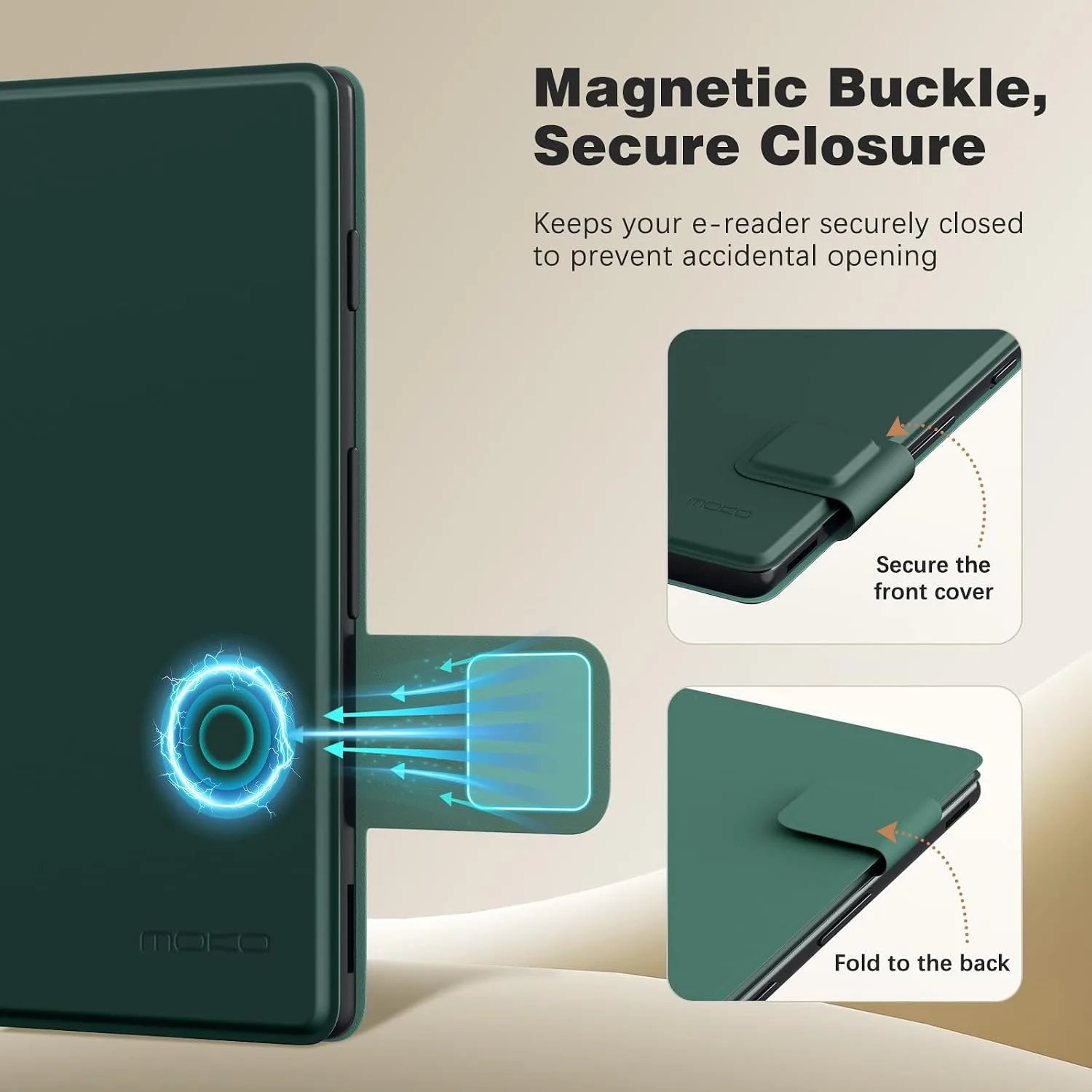 MoKo Magnetic Case for XTEINK X4 E-Reader 4.3 Inch, Midnight Green