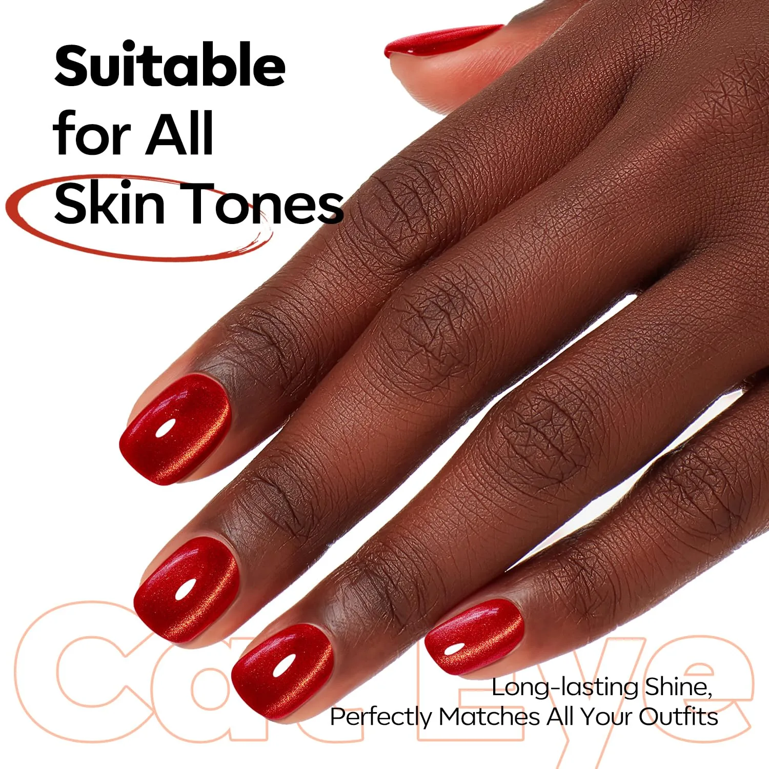 modelones Red Cat Eye Gel Nail Polish Glod Magnetic Glitter