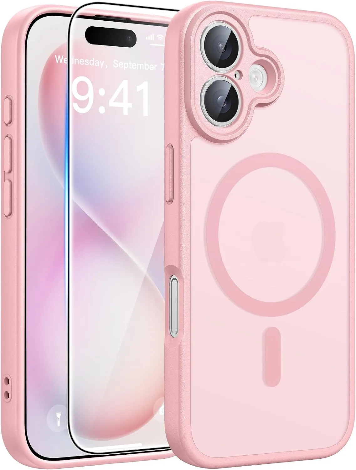 Carcasa para iPhone 16 Plus Fntcase con protector de pantalla y carga magnética