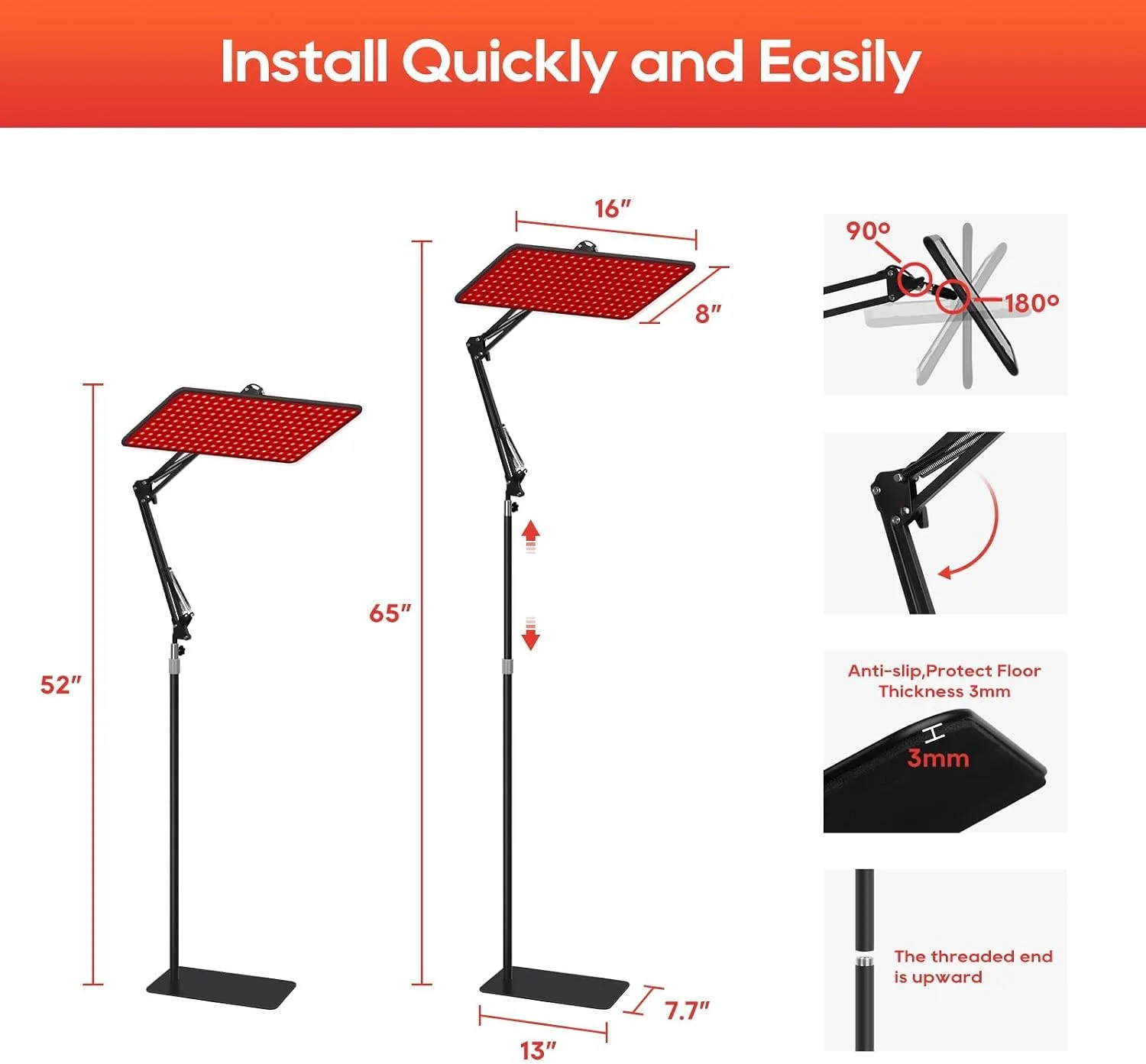 Red Light Therapy for Body and Face, 660nm 850nm 940nm Infrared Redlight