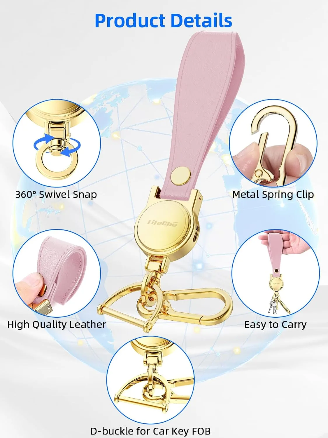 Find My Key Finder, Stainless Steel Keychain, Rechargeable Tracker