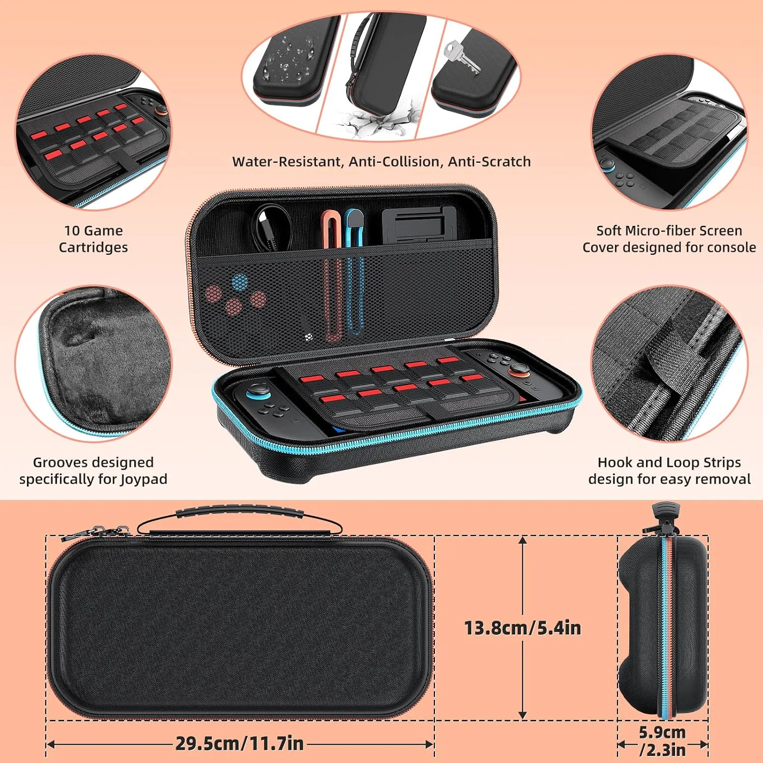 Switch 2 Accessories Bundle, 30-in-1 Kit for Nintendo Switch 2, Black