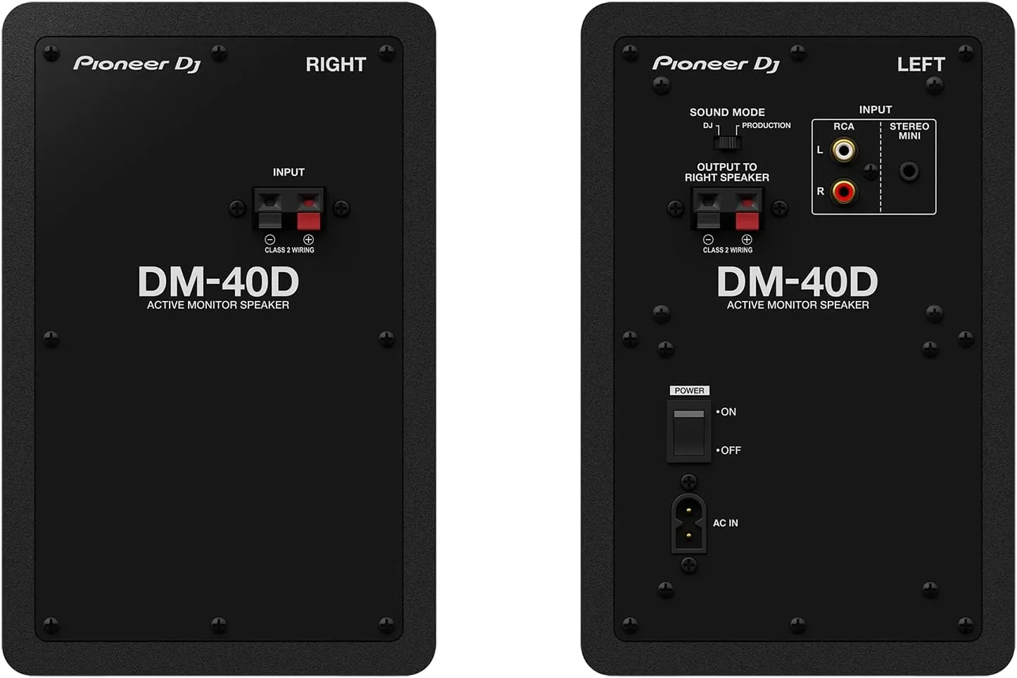 Pioneer DJ DM-40D 4-inch Active Desktop Monitor Speakers, Pair, Black