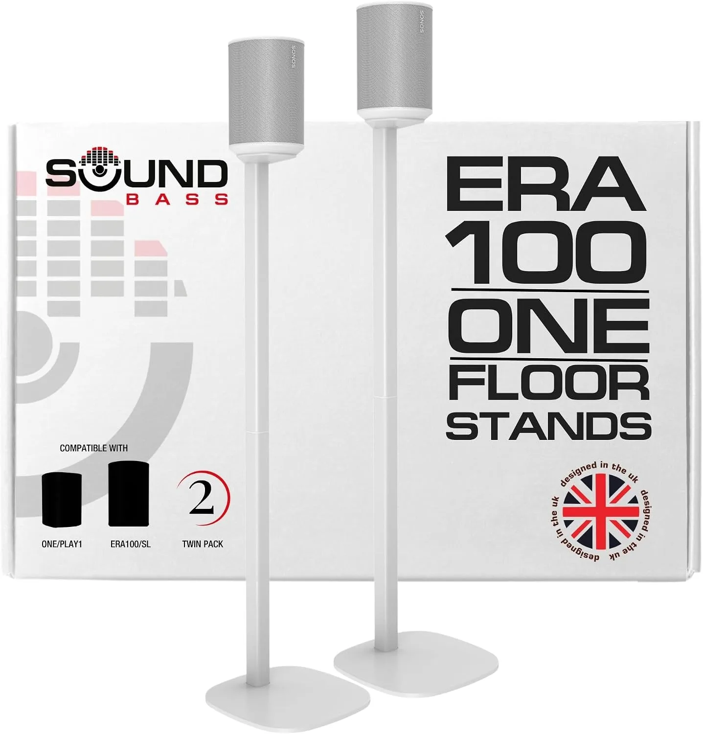 Sound bass ERA 100 Floor Stand, Twin (2pcs), White, Double, Pair