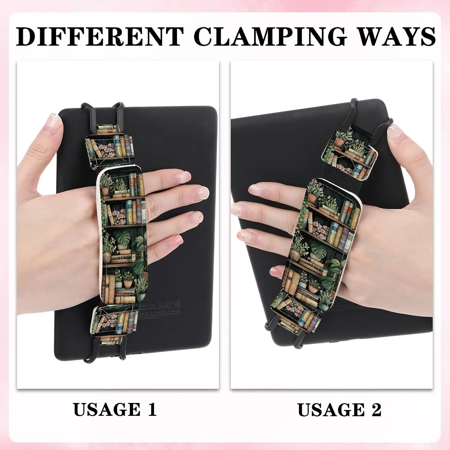 Hand Strap for Kindle and Tablet - Bookshelf Book Plant