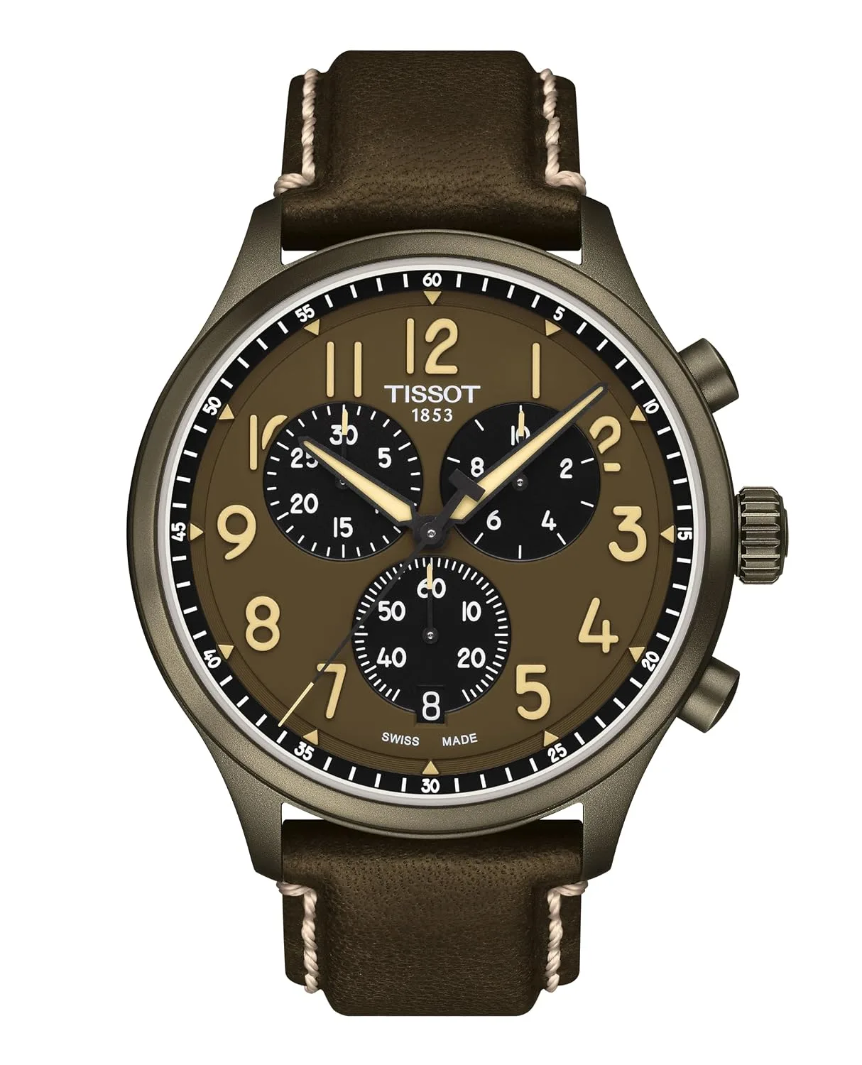 Tissot Chrono XL, Swiss Quartz Chronograph, 45mm, Khaki Dial, Men’s Watch