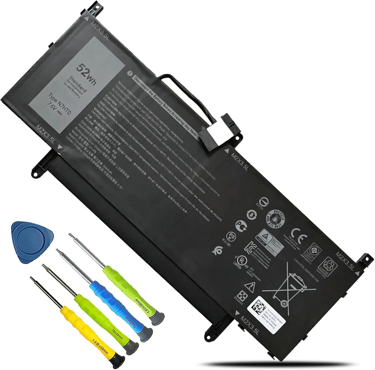 N7HT0 Laptop Battery for Dell Latitude 9510 9520/9520 2-in-1