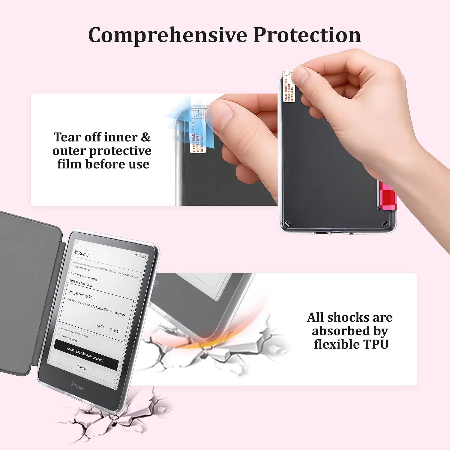 Clear Case for 7'' Kindle Paperwhite 12th Gen 2024 & Colorsoft