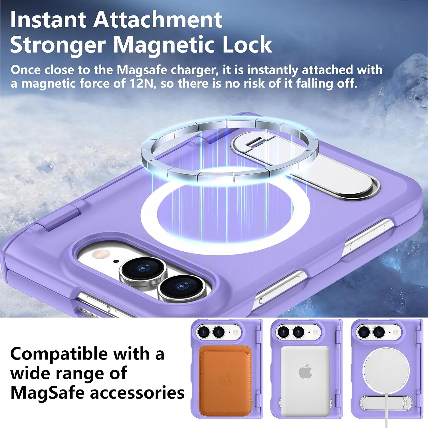 For iPhone Duo Case/iPhone Fold Case with Kickstand & Screen Protector