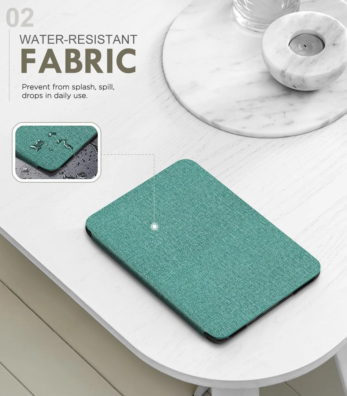 MoKo Case Fits 6" Kindle Basic 11th Generation 2024/2022, Denim Green