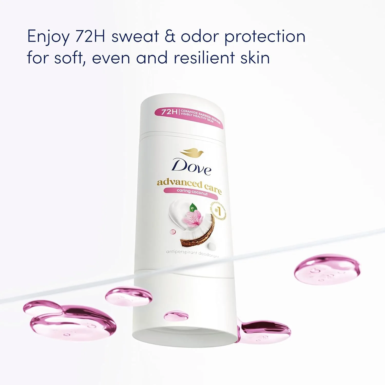 Dove Advanced Care Antiperspirant Caring Coconut, 2 Count Deodorant Stick for Women, for 48 Hour Protection And Soft And Comfortable Underarms, 2.6 oz