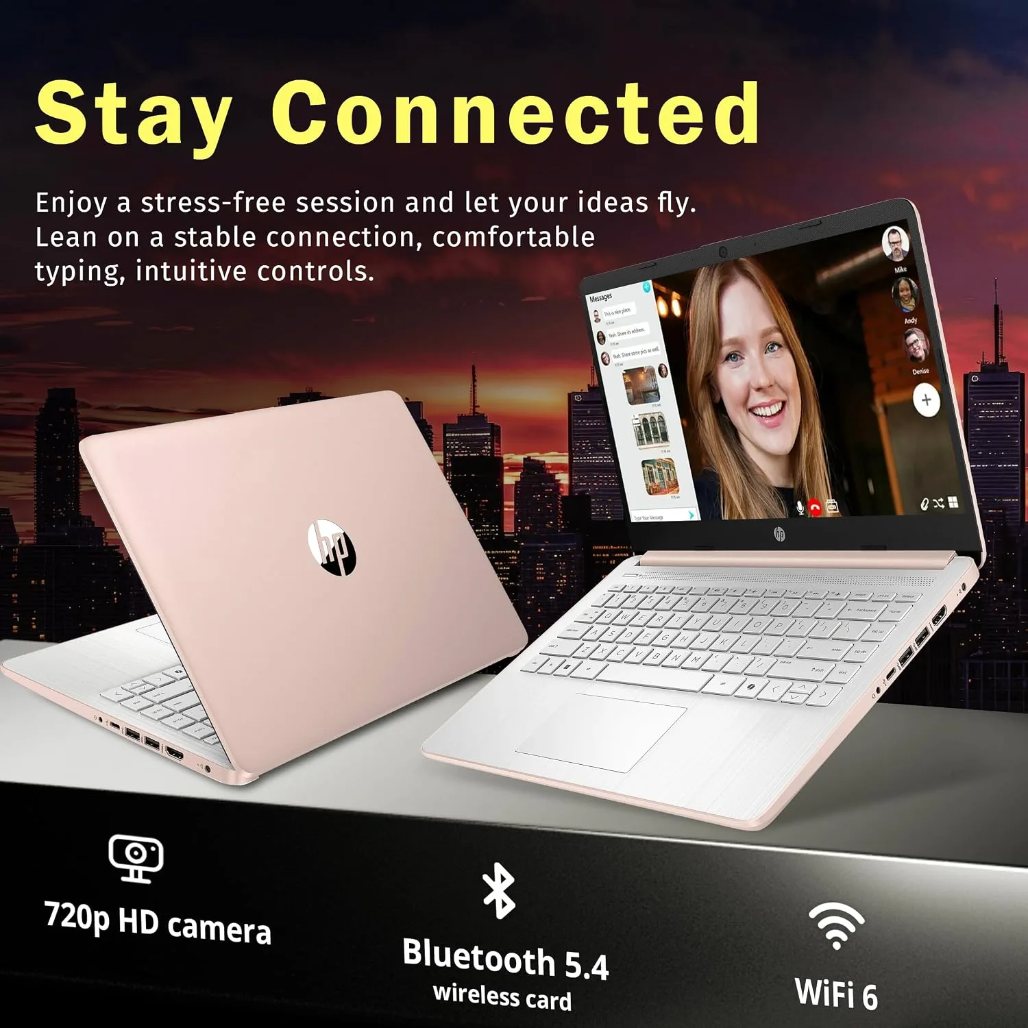 HP Stream 14" HD Laptop, Intel Processor N150, 4GB RAM, 128GB UFS, Intel Graphics, Webcam, Wi-Fi 6, Long Battery Life, Copilot, Windows 11 S, Gold (Renewed)