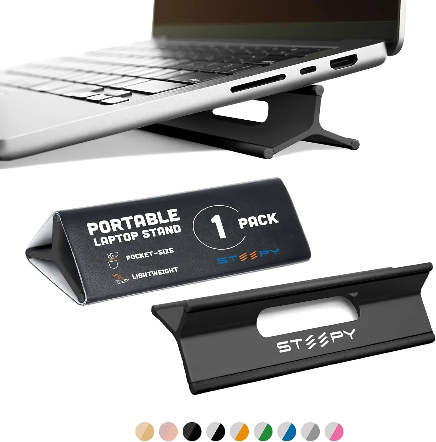 Base para laptop Steepy portátil ajustable para dispositivos de 13 a 17 pulgadas