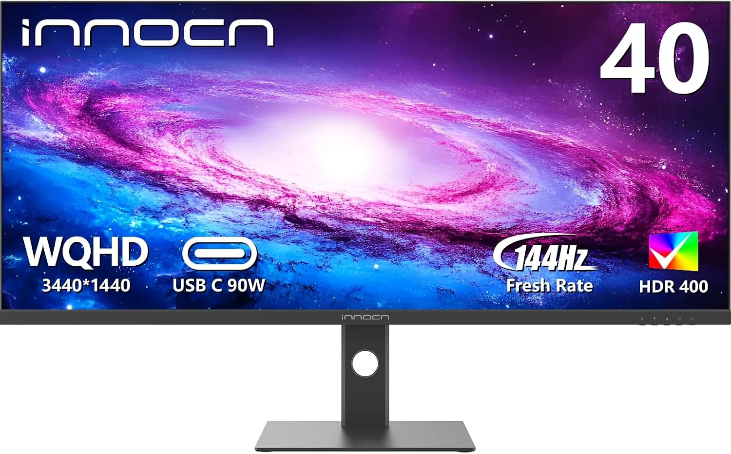 INNOCN 40C1R Ultrawide Monitor 40" WQHD 3440 x 1440p 144Hz FreeSync Premium HDR400 21:9 Computer Display 95% DCI-P3 500Nits IPS USB Type-C HDMI Tilt/Height Adjustable, Mountable