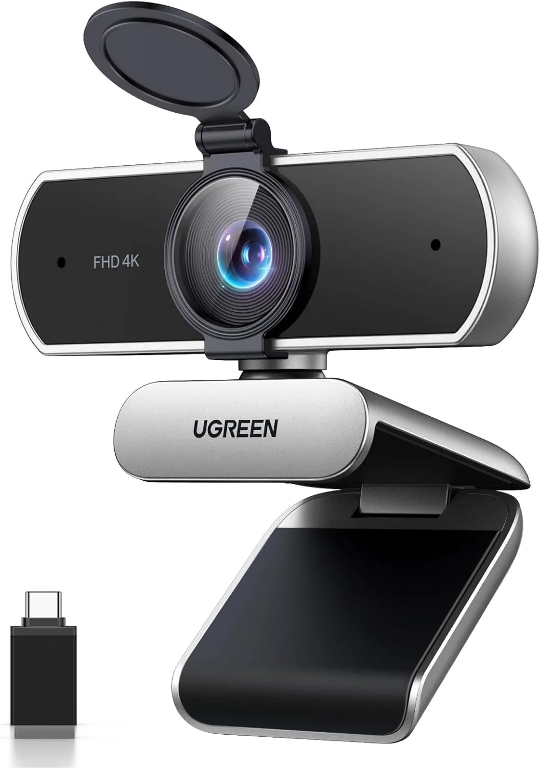 UGREEN 4K@30fps Webcam for PC Ultra HD Web Camera with Mics, Space Gray