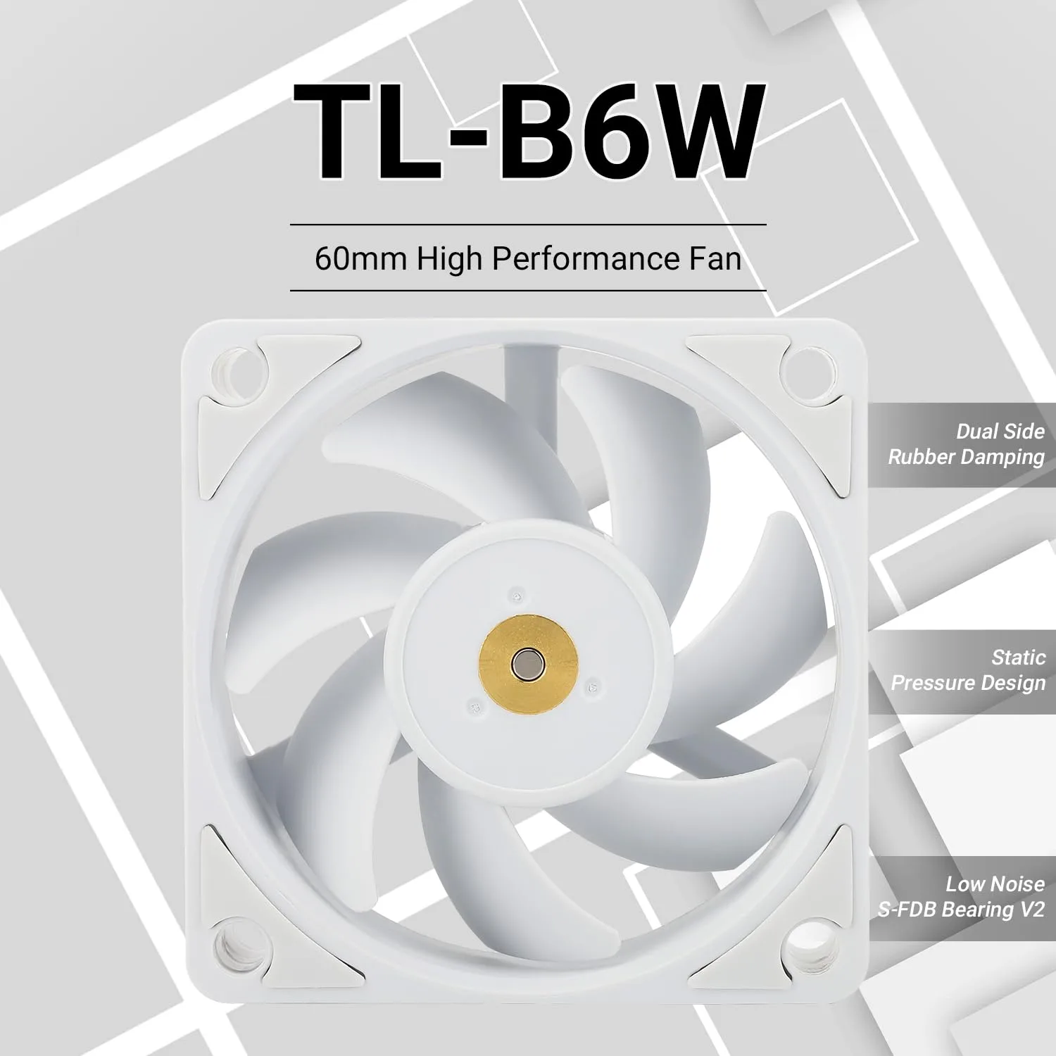 Thermalright TL-B6W 60mm CPU Cooler Fan, Silent Computer Case Cooler,6025 CPU Fan, 3200RPM Speed, DC 12V CPU Mute Cooling, Low Noise 20.17dba(White)