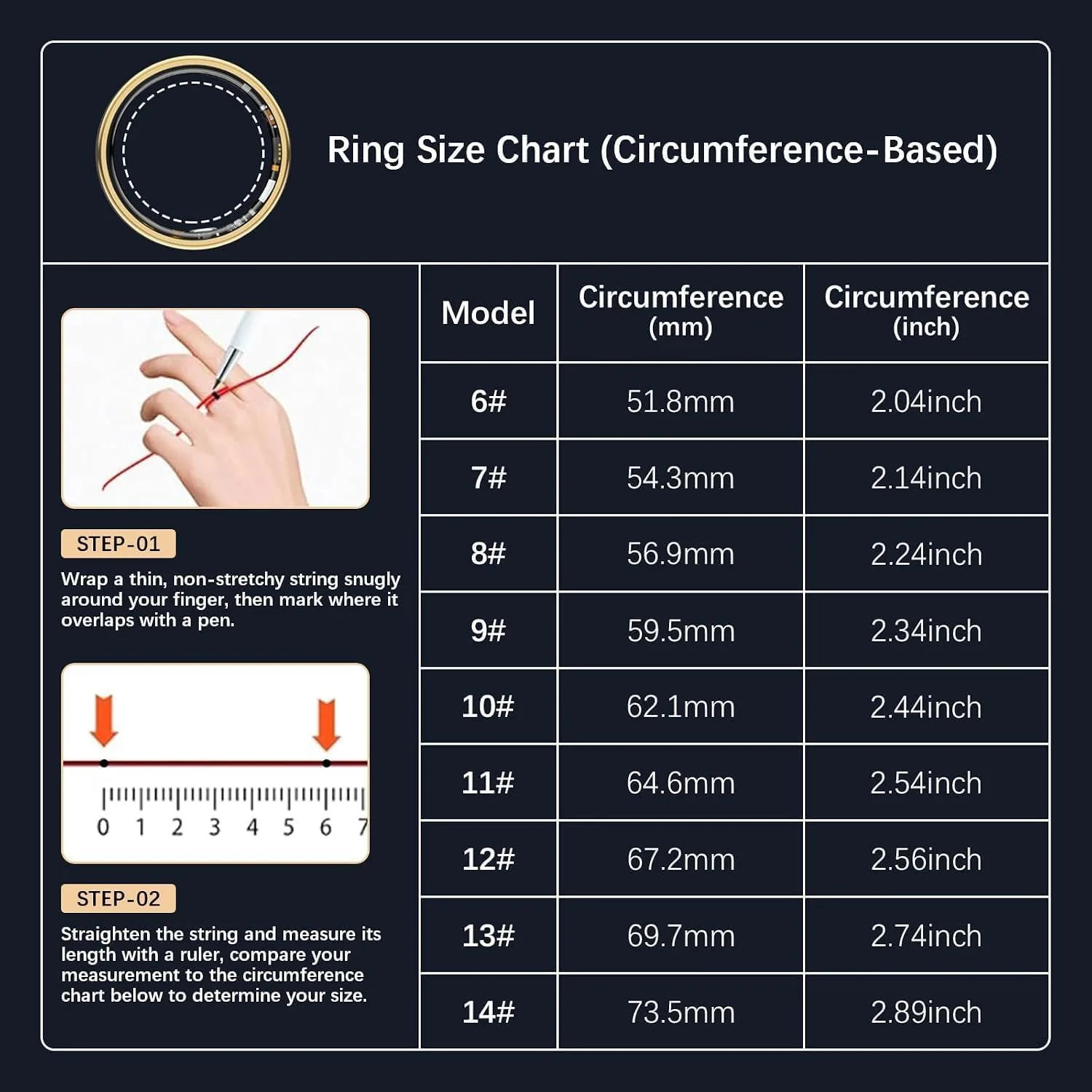 Smart Rings for Women Men, Fitness Ring with Heart Rate, Blood Oxygen, HRV, Stress, Sleep Tracker, Step Tracker, No Subscription Fee, lP68 Waterproof Smart Ring for iPhone & Android (Rose Gold 11#)