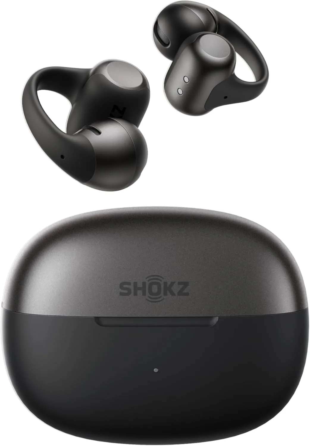 SHOKZ OpenDots 2 Open-Ear Clip-On Earbuds, Black, Dolby Audio, 3 Mics