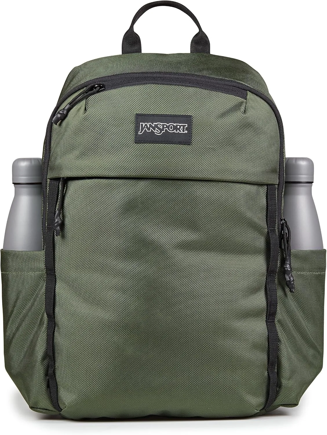JanSport Venture Daypack – Travel Pack With Large Main Compartment, Padded Laptop Sleeve, Dual Water Bottle Pockets, and Attachment Buckles, Cargo Green