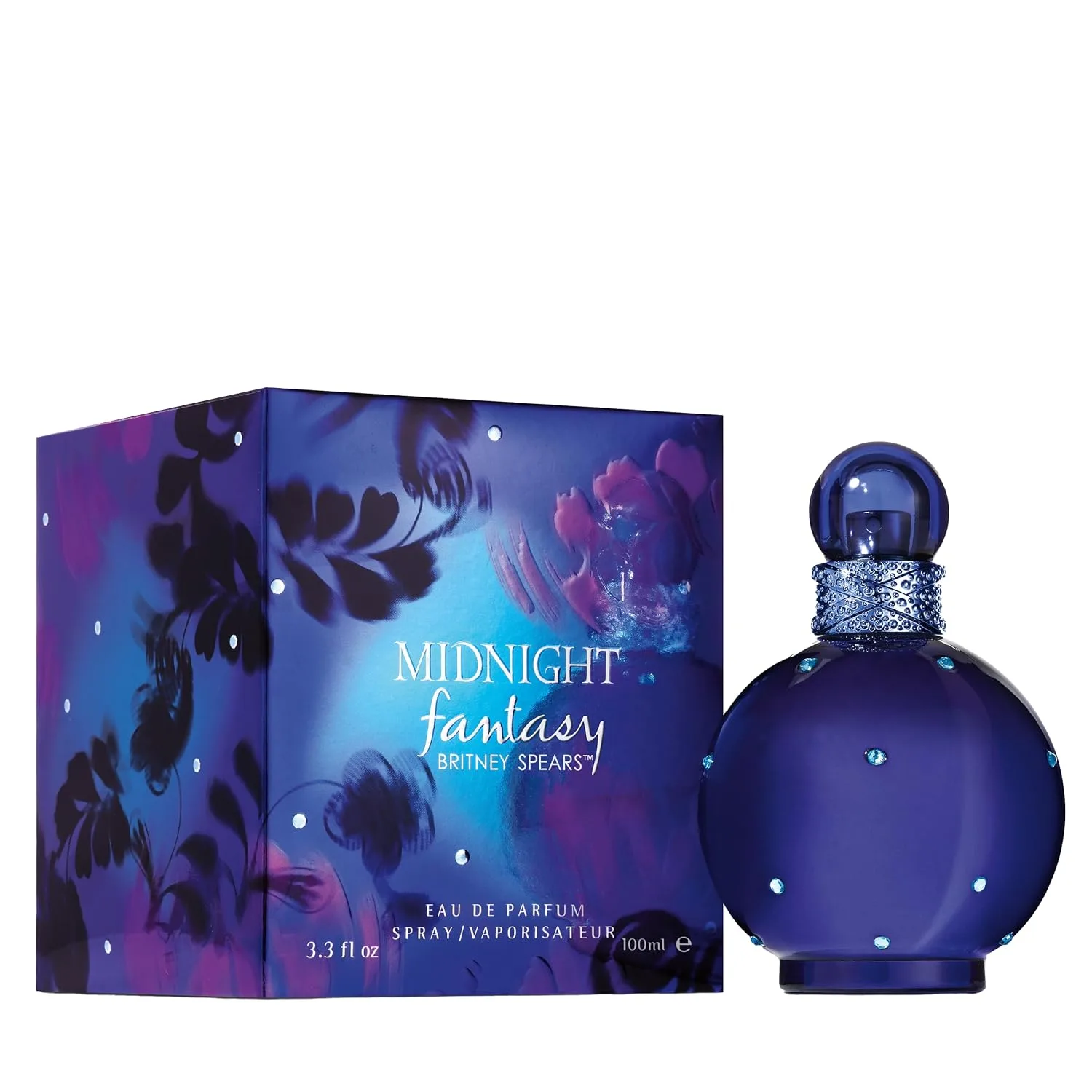Britney Spears Midnight Fantasy, Eau De Parfum EDP Spray for Women, 3.3 Fl Oz