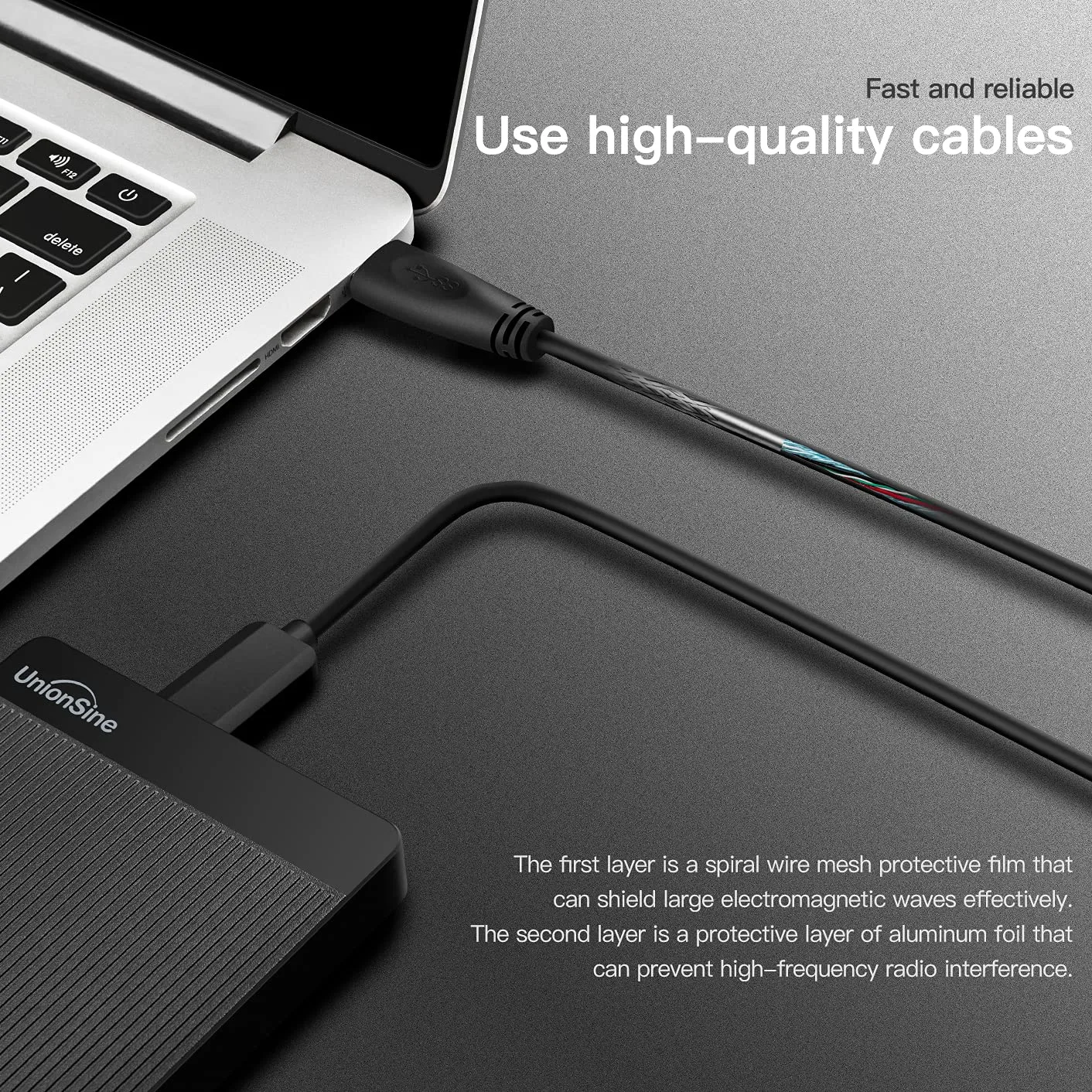 UnionSine 1TB Ultra Slim Portable External Hard Drive HDD-USB 3.0