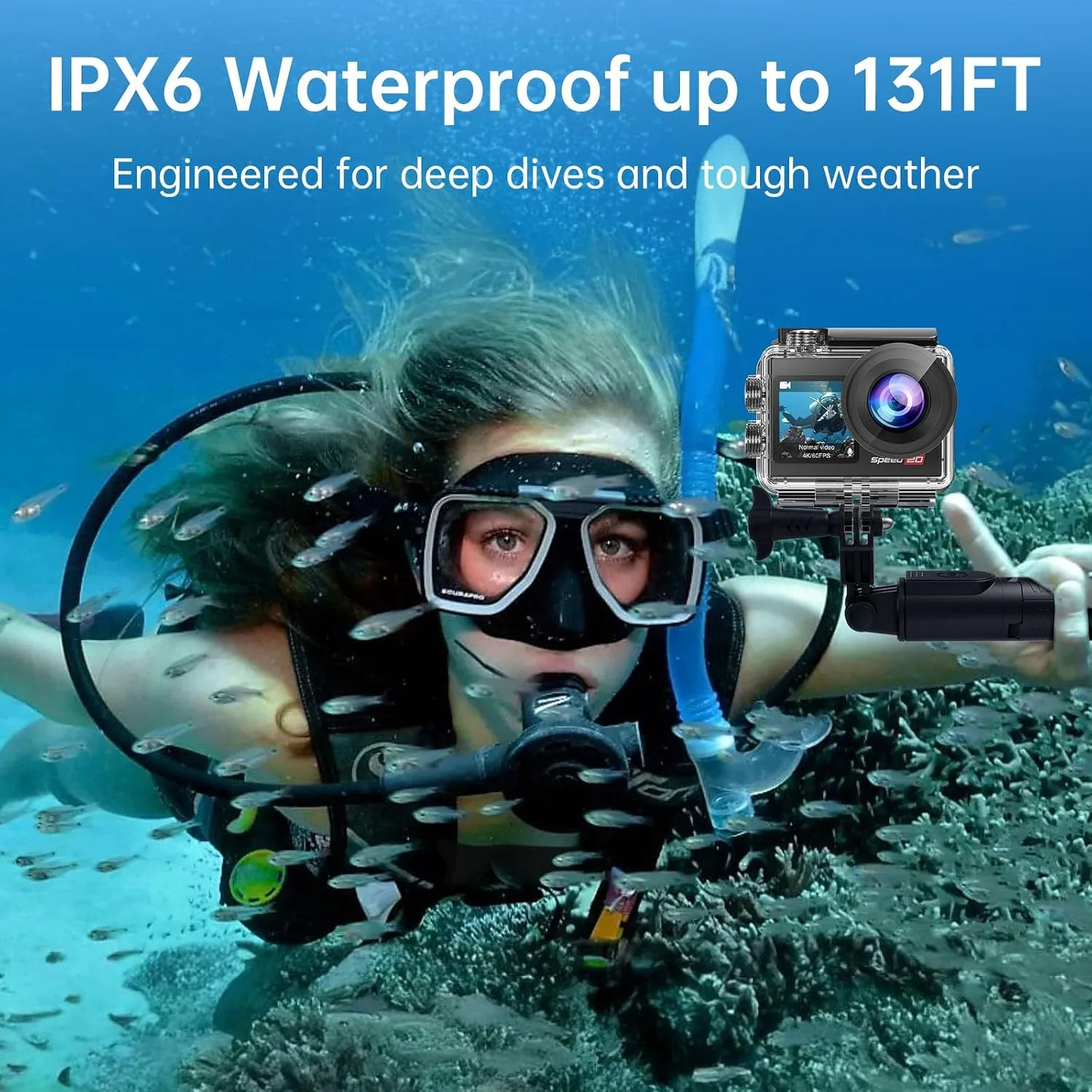 4K Action Camera 20MP Touch Screen WiFi EIS 131FT Waterproof