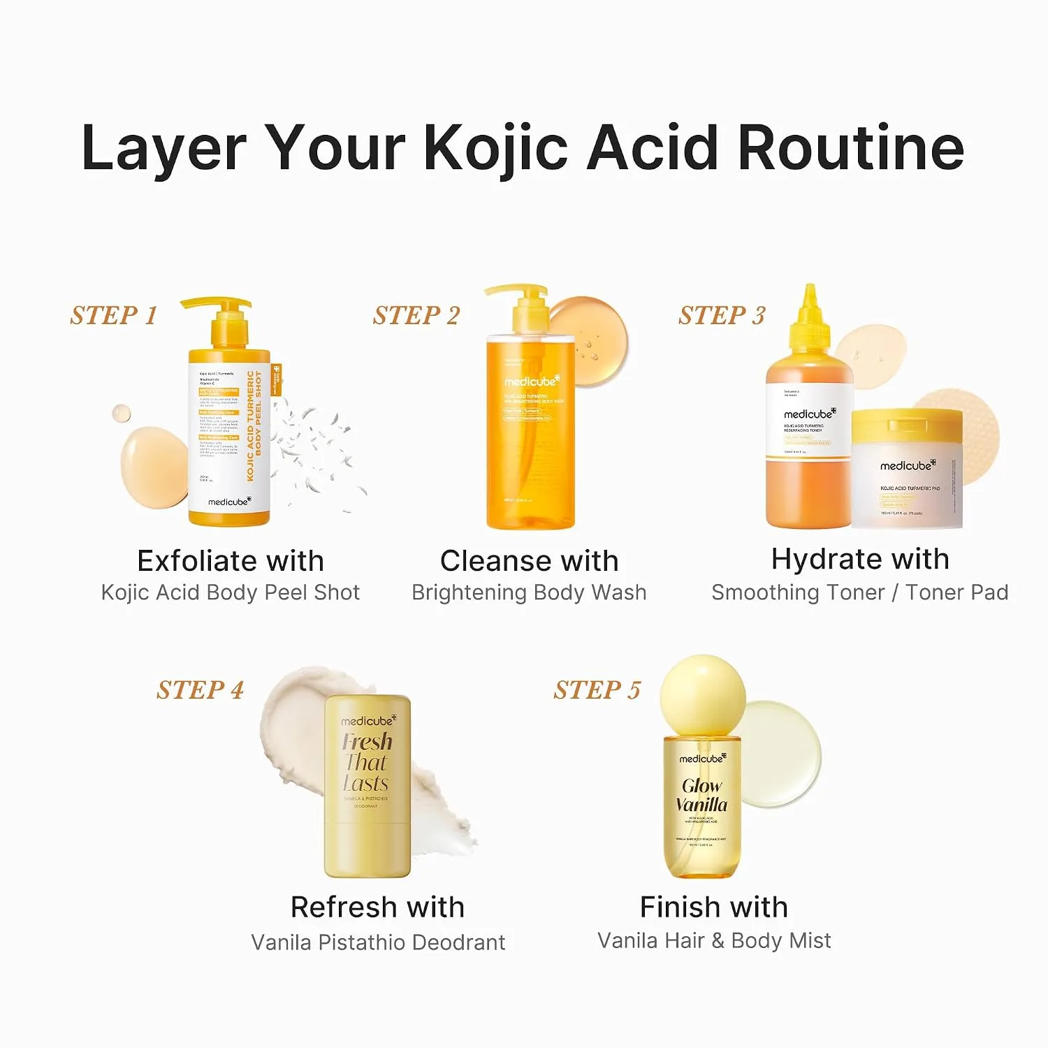 medicube Kojic Acid Turmeric Brightening Body Wash, Value Size, 33.81 fl.oz