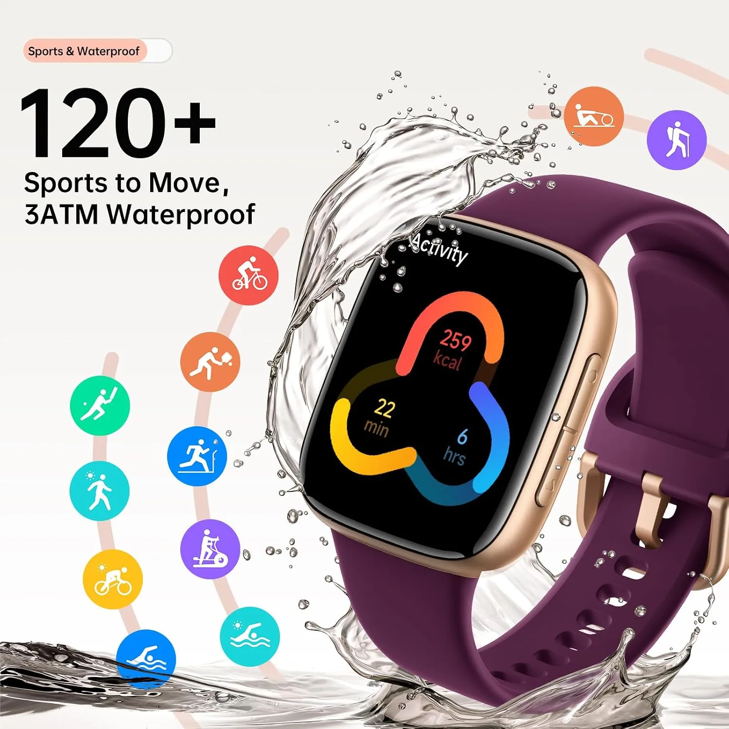 Smart Watches for Women for iPhone & Android Phones, 1.85"AMOLED Smart Watch with Heart Rate/ SpO2/ Sleep Monitor,3ATM Waterproof, Calls & Messages, 120+ Sports Modes FitnessWatch, Dynamic Dials