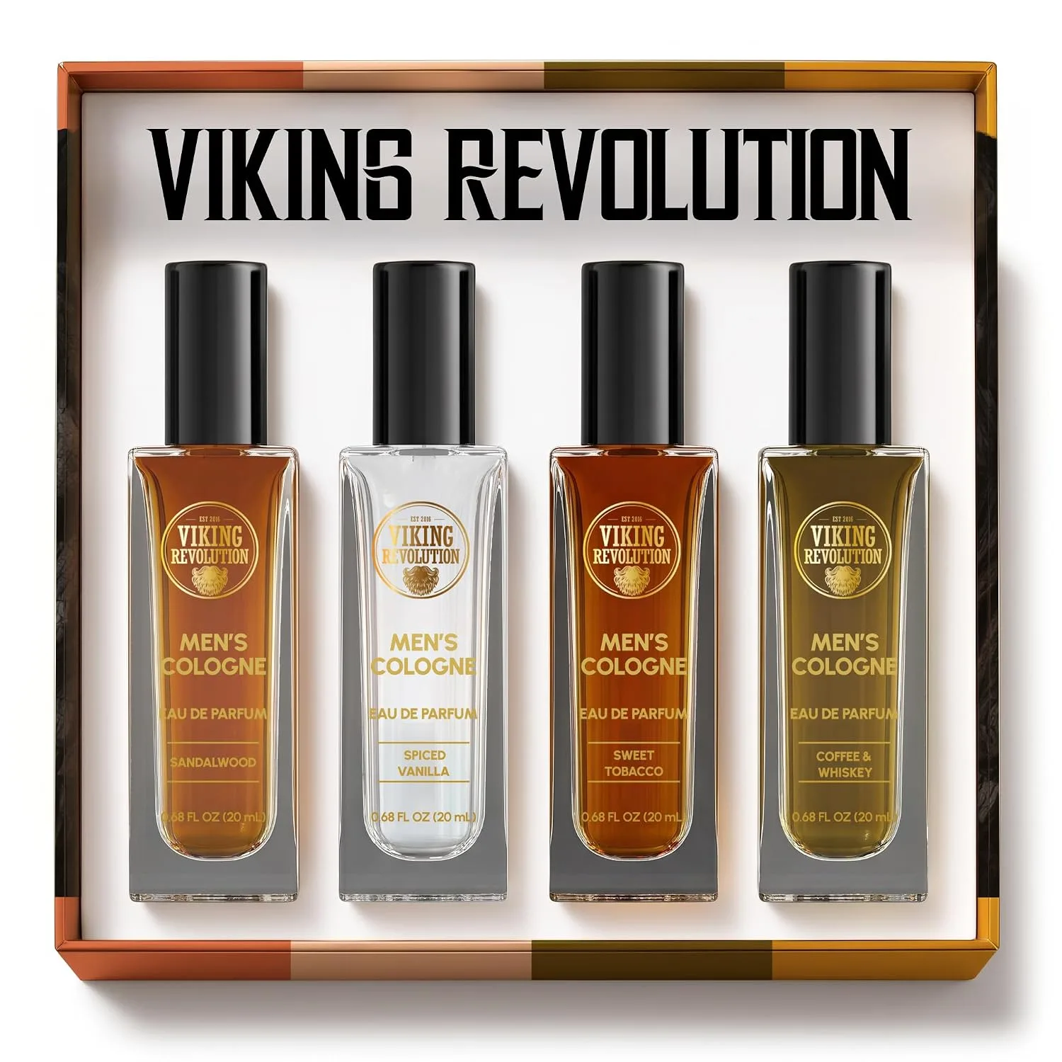 Viking Revolution Mens Cologne Sampler Set - Travel Size 0.68 fl oz(4 Pack)