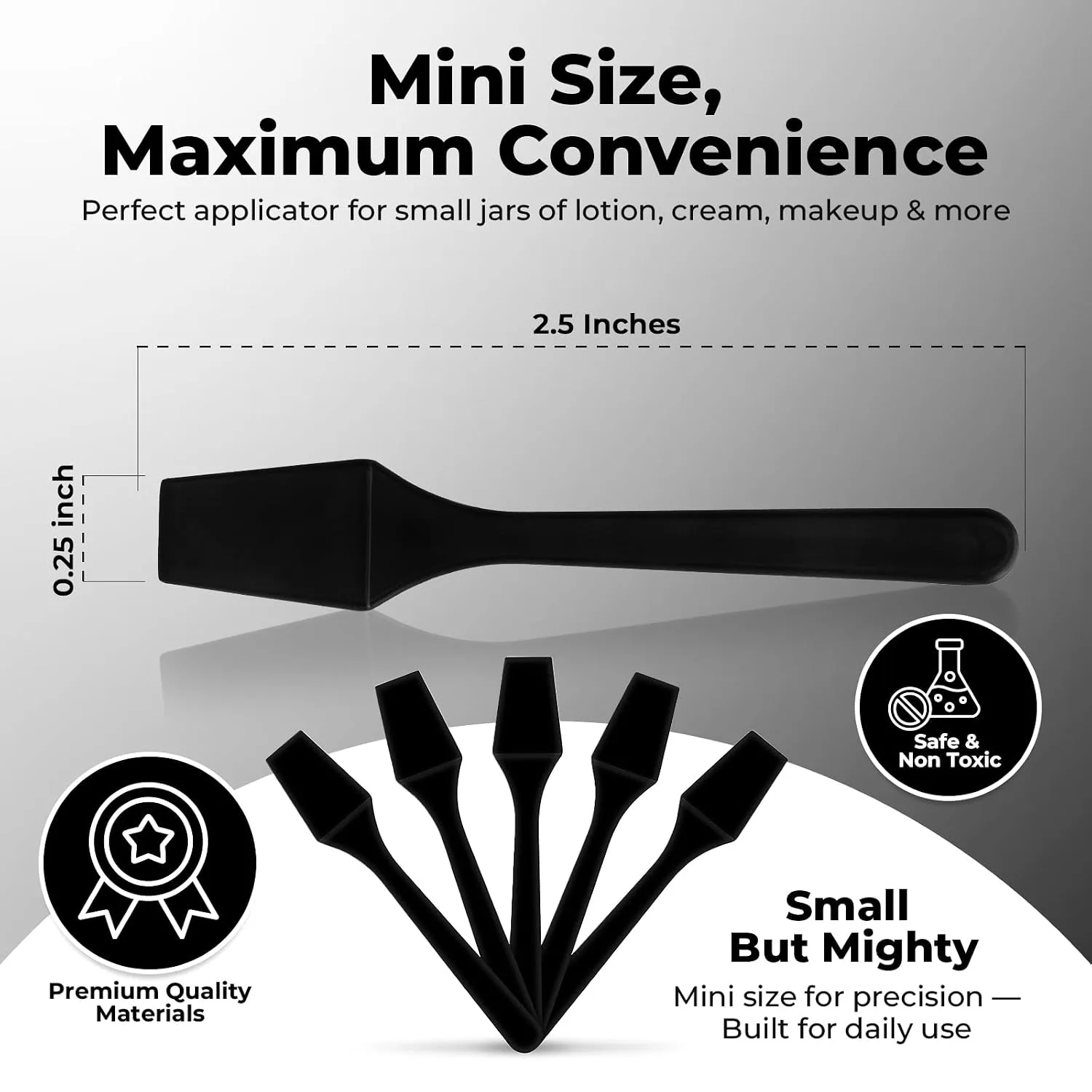 Kopperko Mini Lotion Spatula, 2.5 Inch, 100 Pack, Black