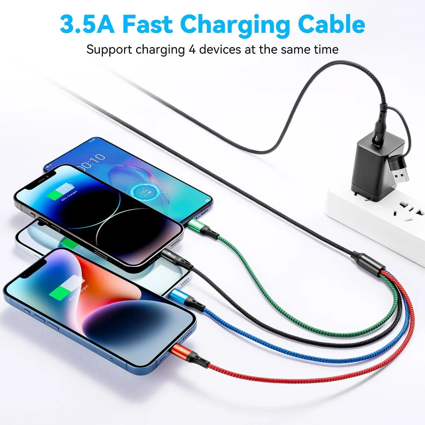 Multi Charging Cable 4 in 1 USB C Multiple Fast Charger Cable 4ft
