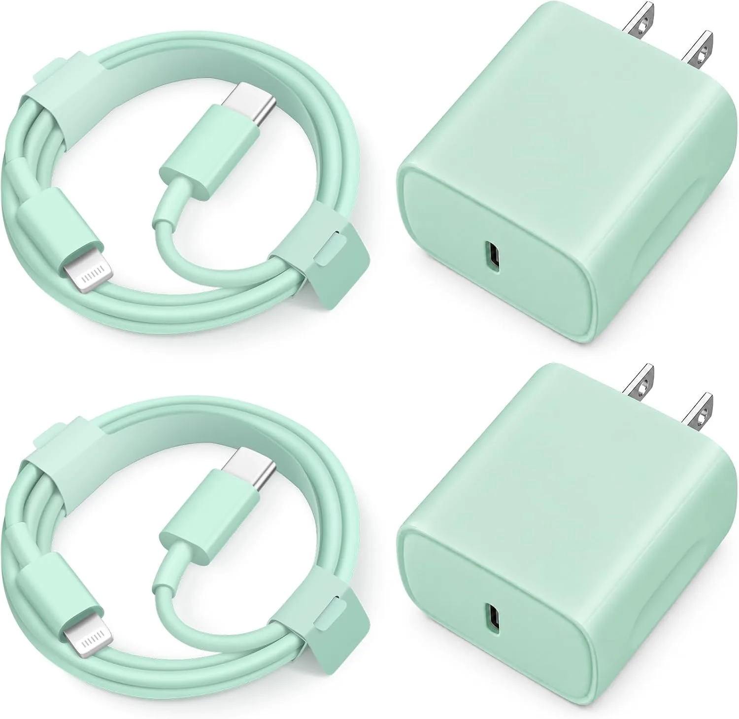 iPhone 14 13 12 11 Super Fast Charger [2Pack] cargador 20W Rapid USB C Wall Charger Block with 6FT Fast Charging Cable Compatible with iPhone 14/13/12/11/Pro/Pro Max/Mini/Xs Max/XR/X, iPad - Green