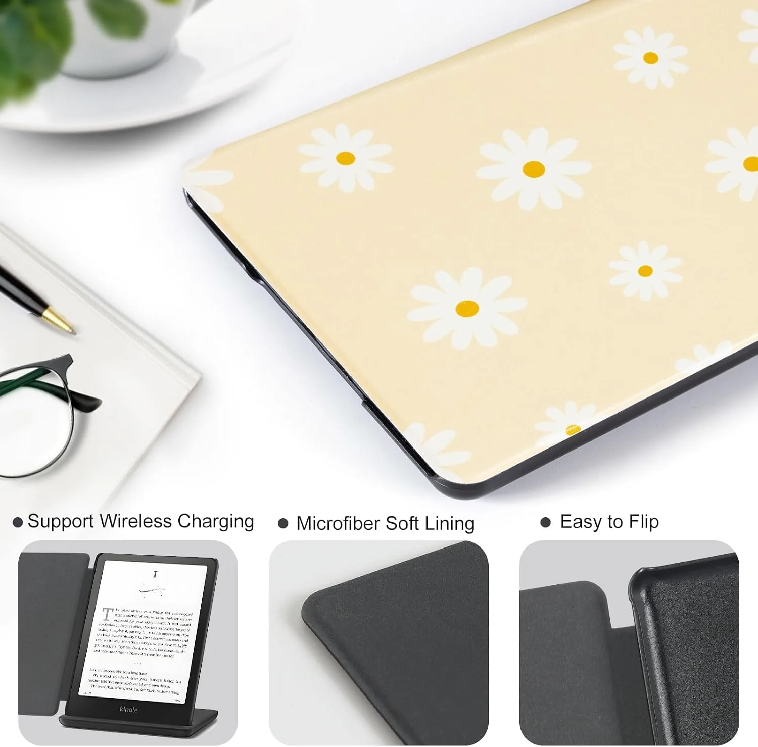 CoBak Case for 7" E-Readers - All New PU Leather Cover with Auto Sleep Wake Feature for E-Readers 2024 Released